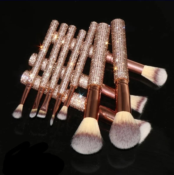 Champagne 10pcs makeup brush set